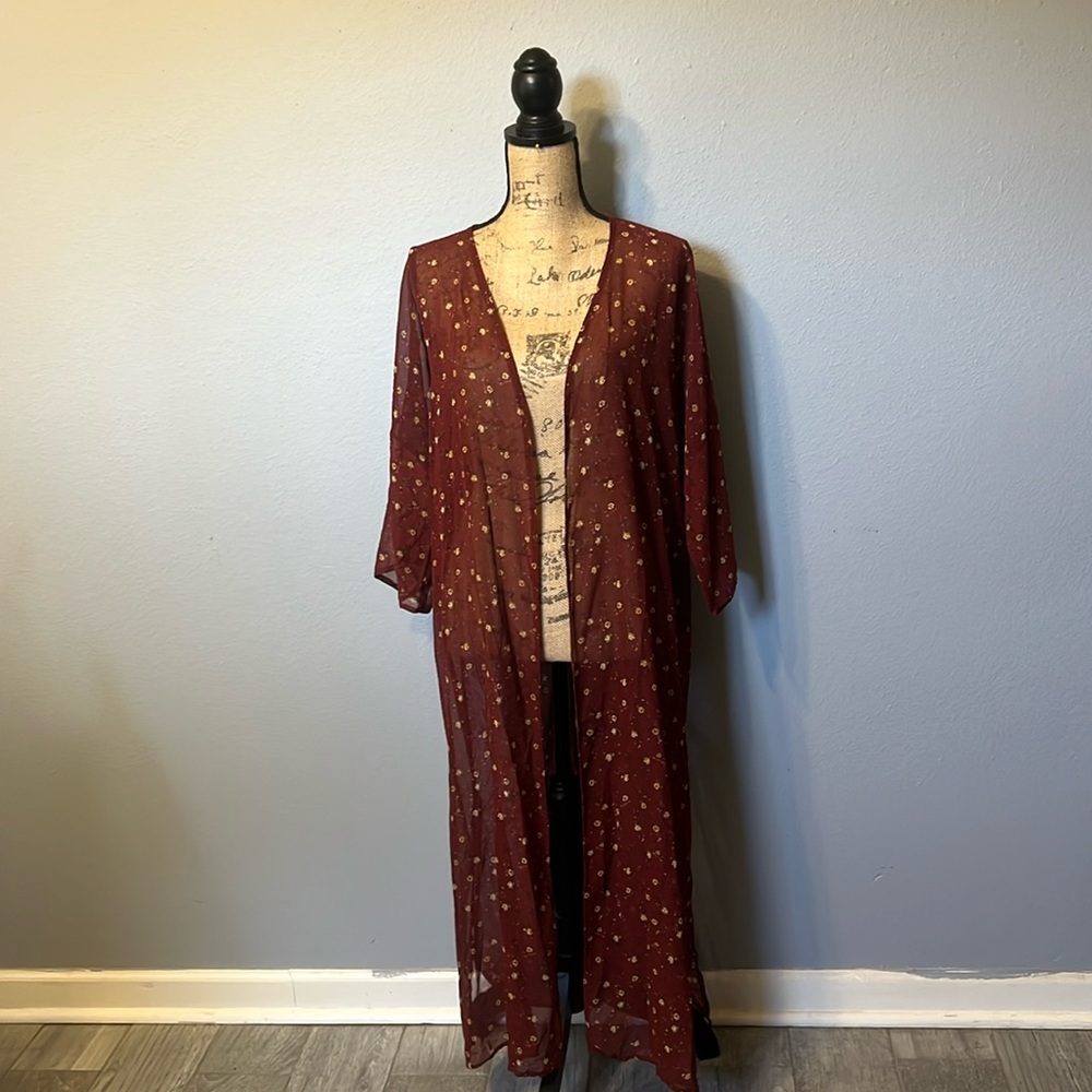 Time and Tru (S-M) sheer cardigan/cover up